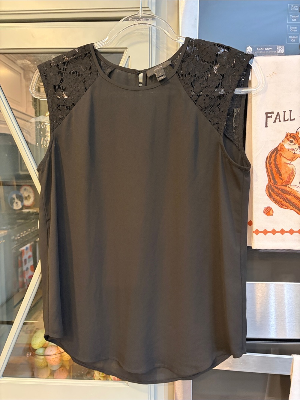 J. Crew Black Lace-Shoulder Shell Camisole 4